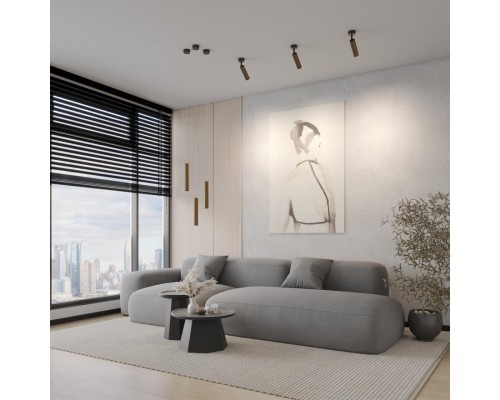 358987 OVER NT22 бронза светлая/черный Светильник светодиодный накладной IP20 LED 4000K 15W 220V ALBA