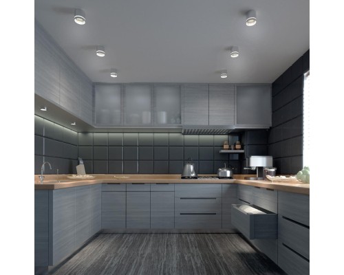 358493 OVER NT20 155 серебро Светильник накладной IP20 LED 4000K 12W 220V ARUM