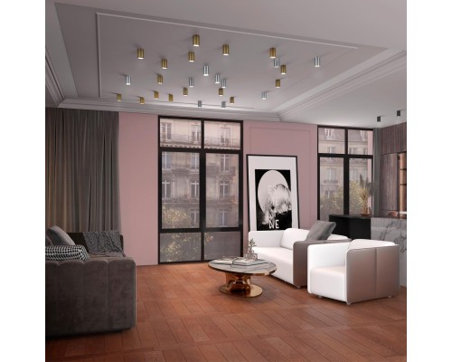 370728 OVER NT21 157 золото Светильник накладной IP20 GU10 9W 235V ELINA