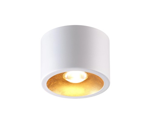 6668/1CL HIGHTECH ODL19 275 белый с золотым фольг-м Потолочной накладной светильник LED GU10 1*7W 220V GLASGOW (вместо 3877/1CL)