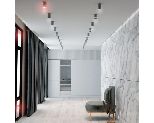 370733 OVER NT21 156 серебро Светильник накладной IP20 GU10 9W 235V ELINA