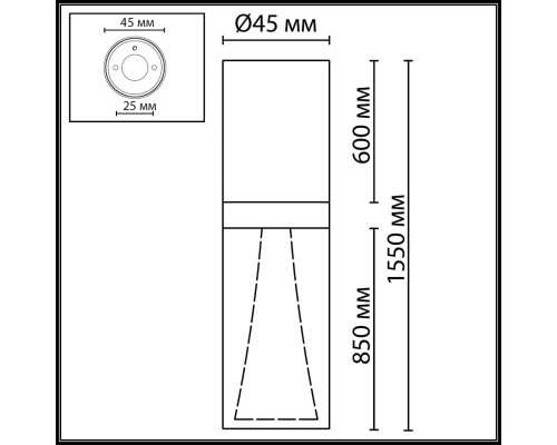 7143/4CL HIGHTECH ODL26 513 светильник темный никель/акрилл/металл IP20 LED 4W 280Лм 3000K 180° 220V DEFANCE