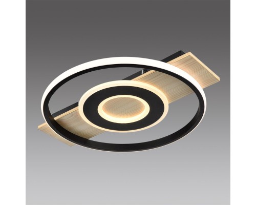 8022/80CL LEDIO LN24 черный/дерево, металл/МДФ Потолочный светильник с пультом ДУ 3000-6500К LED 80W 220V  PINE