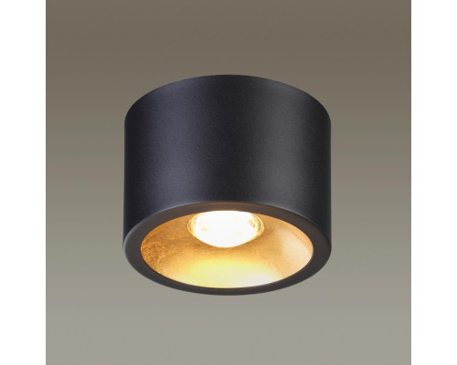 6669/1CL HIGHTECH ODL19 275 черный с золотым фоль-м Потолочной накладной светильник LED GU10 1*7W 220V GLASGOW (вместо 3878/1CL)