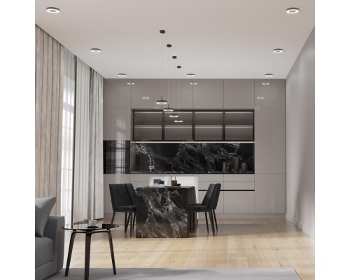 359277 OVER NT23 192 черный Светильник накладной светодиодный IP20 LED 18W 85-265V 1350Лм 3000К MIRROR