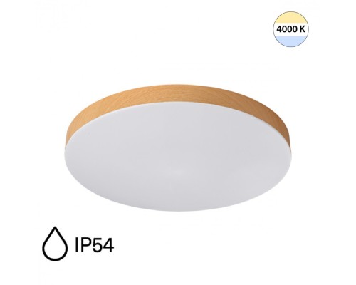 7761/24L MITRA LED SN Светильник пластик/белый/под дерево LED 24Вт 4000K D300 IP54 GAMMA