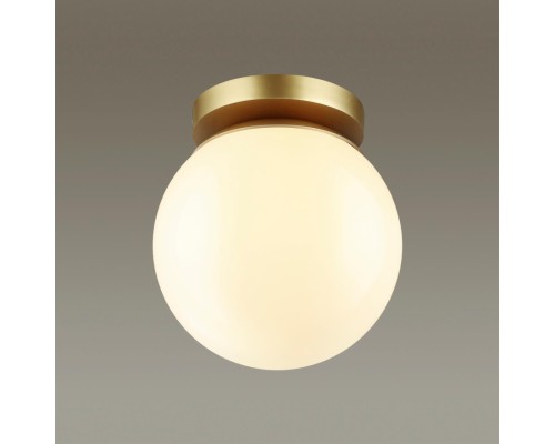 4247/1C HIGHTECH ODL21  101 золотист/металл/белый/акрил Потолочный светильник IP44 E27 LED 5W BOSCO