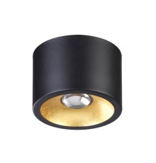 6669/1CL HIGHTECH ODL19 275 черный с золотым фоль-м Потолочной накладной светильник LED GU10 1*7W 220V GLASGOW (вместо 3878/1CL)