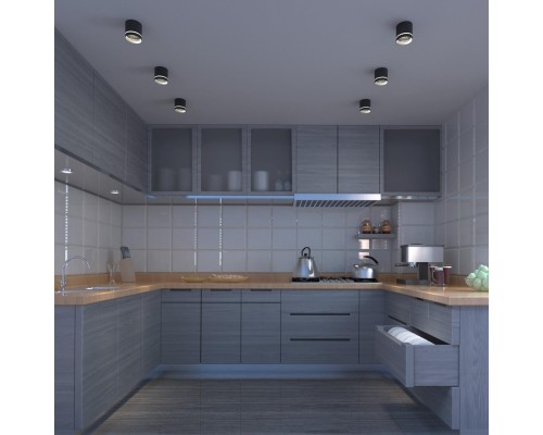 358491 OVER NT20 155 черный Светильник накладной IP20 LED 4000K 12W 220V ARUM