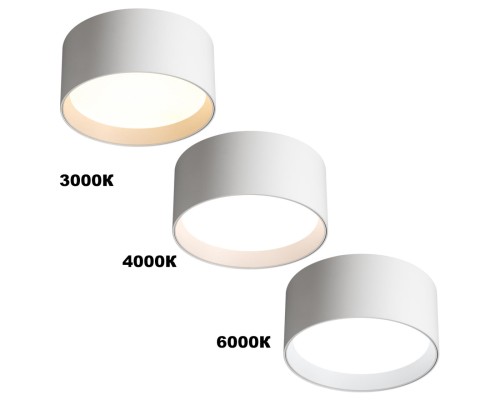 359592 OVER NT25 000 белый Светильник накладной светодиодный с переключ. цв. температуры IP20 LED 6W 220-240V 3000К\4000К\6000К ORBIS