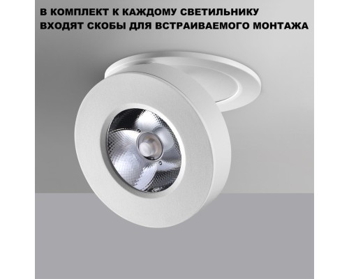 359411 OVER NT24 000 белый Светильник накладной/встраиваемый IP20 LED 5W 220V 4000K 240Лм GRODA