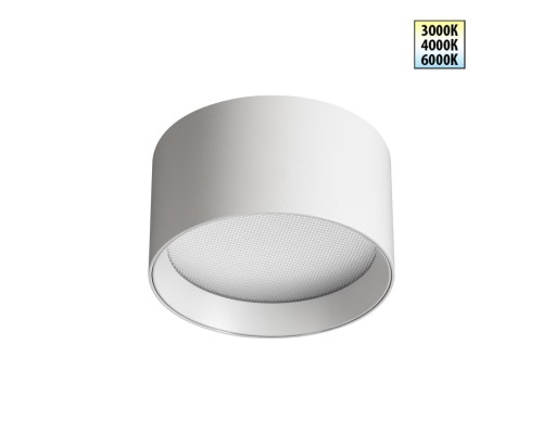 359594 OVER NT25 000 белый Светильник накладной светодиодный с переключ. цв. температуры IP20 LED 12W 220-240V 3000К\4000К\6000К ORBIS
