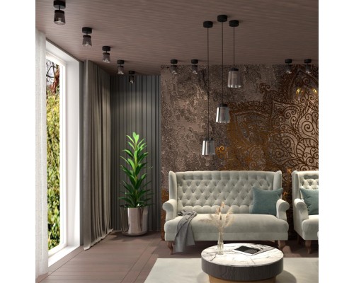 358648 OVER NT21 142 корпус черный/плафон дымчатый Светильник накладной светодиодный IP20 LED 4000K 20W 175-245V ARTIK