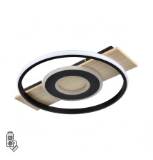 8022/80CL LEDIO LN24 черный/дерево, металл/МДФ Потолочный светильник с пультом ДУ 3000-6500К LED 80W 220V  PINE