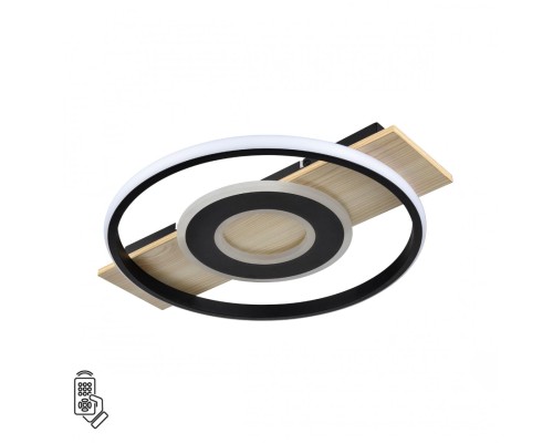 8022/80CL LEDIO LN24 черный/дерево, металл/МДФ Потолочный светильник с пультом ДУ 3000-6500К LED 80W 220V  PINE