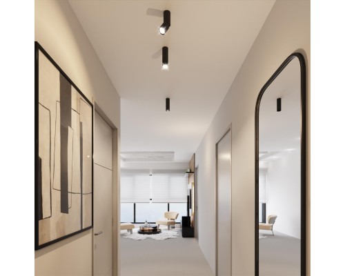 359317 OVER NT24 000 черный Светильник накладной светодиодный IP20 LED 10W 85-265V 3000K 1100Лм TUBO