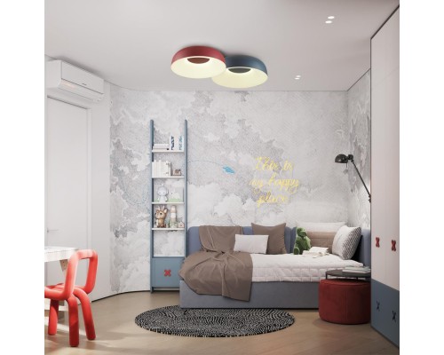 7689/26L AVRA LED SN 18 Светильник металл/акрил/белый/синий LED 26Вт 4000K D260 IP20 CONFY