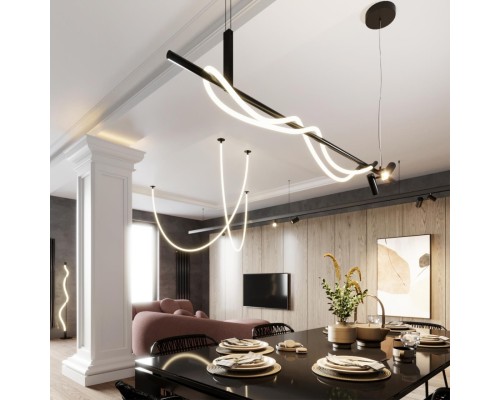 4391/40CL HIGHTECH ODL24 139 черный/металл/канат Потолочный св-к встраиваемый (2 крепления и крючок в комплекте) IP20 LED 40W 1580Лм 4000K CORDA