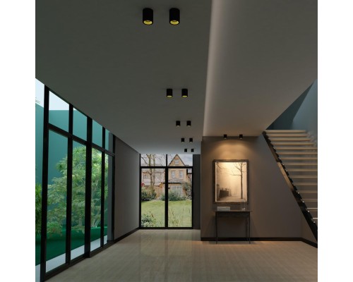 358485 OVER NT20 154 черный/золото Светильник накладной IP20 LED 10W 220V RECTE