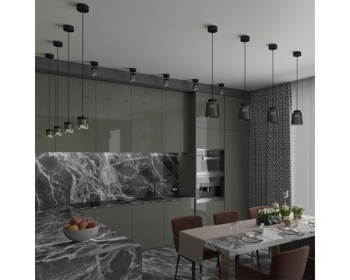 358648 OVER NT21 142 корпус черный/плафон дымчатый Светильник накладной светодиодный IP20 LED 4000K 20W 175-245V ARTIK