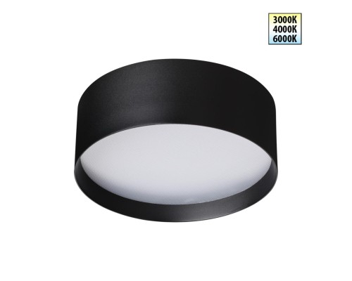 359599 OVER NT25 000 черный Светильник накладной светодиодный с переключ. цв. температуры IP20 LED 24W 220-240V 3000К\4000К\6000К ORBIS