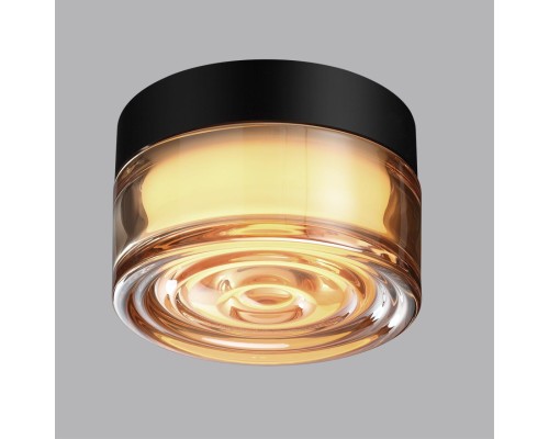 7158/6CL HIGHTECH ODL26 Настенно-потолочный светильник  черный/янтарный/стекло/поликарбонат IP65 LED 6W 410Лм 2200/2700/3000K 120° 220-240V RONDA