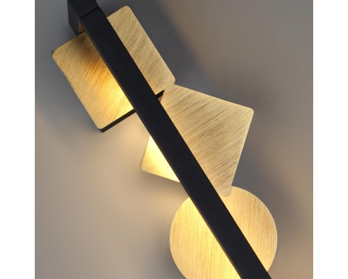 6691/7WL HIGHTECH ODL_EX24 017 Настенный светильник черный/.бронза браширов./металл/акрил поворотный на 360° IP20 LED 7W 184Лм 3000K GEOS