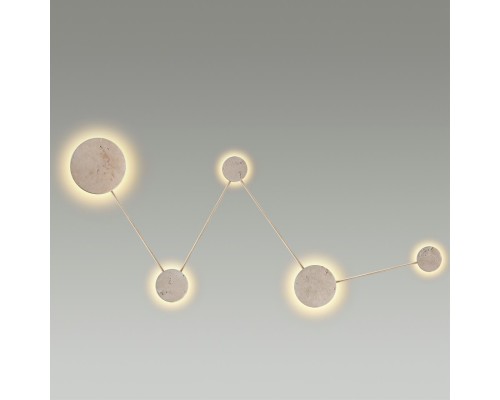 6625/25WL HIGHTECH ODL24 131 бежевый/металл/травертин Настенный светильник IP20 LED 25W 3000K 220V TRAVERTINO