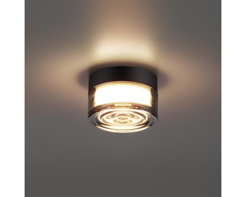 7157/6CL HIGHTECH ODL26 Настенно-потолочный светильник  черный/дымчатый/стекло/поликарбонат IP65 LED 6W 410Лм 2200/2700/3000K 120° 220-240V RONDA