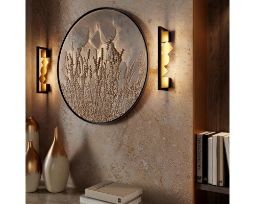 6691/7WL HIGHTECH ODL_EX24 017 Настенный светильник черный/.бронза браширов./металл/акрил поворотный на 360° IP20 LED 7W 184Лм 3000K GEOS