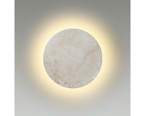 6625/8WL HIGHTECH ODL24 131 бежевый/металл/травертин Настенный светильник IP20 LED 12W 3000K 220V TRAVERTINO