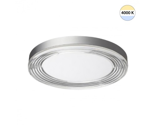 7728/112L MITRA LED SN Светильник металл/акрил/серебро/прозрачный LED 112Вт 4000K D500 IP20 INFINITA