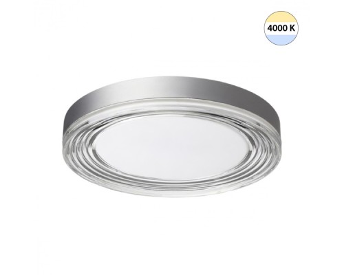 7728/76L MITRA LED SN Светильник металл/акрил/серебро/прозрачный LED 76Вт 4000K D400 IP20 INFINITA