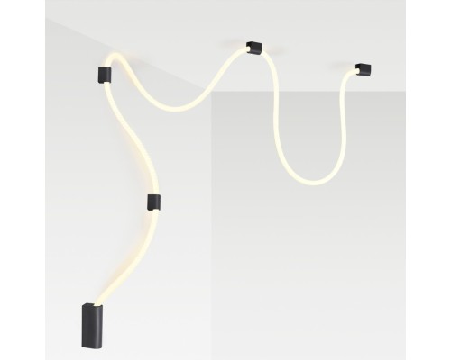 4391/30CL HIGHTECH ODL24 140 черный/металл/канат Настенно-потолочный светильник накладной (3 черных крепления в комплекте) IP20 LED 30W 1185Лм 4000K CORDA