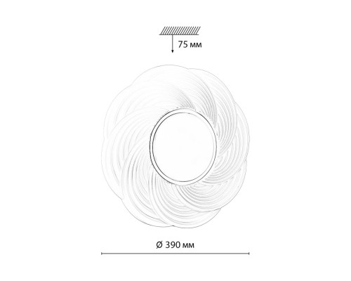 7687/DL PALE SN Светильник пластик/белый/серебристый LED 48Вт 4000К D390 IP43 BIGO