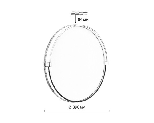 7646/DL PALE SN 189 Светильник пластик/белый/золотой LED 48Вт 4000К D390 IP43 OLIDI WHITE