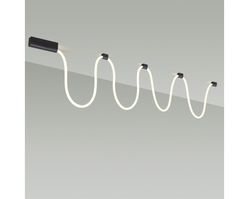 4391/30CL HIGHTECH ODL24 140 черный/металл/канат Настенно-потолочный светильник накладной (3 черных крепления в комплекте) IP20 LED 30W 1185Лм 4000K CORDA