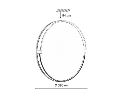 7647/DL PALE SN 138 Светильник пластик/белый/черный/золотой LED 48Вт 4000К D390 IP43 OLIDI BLACK