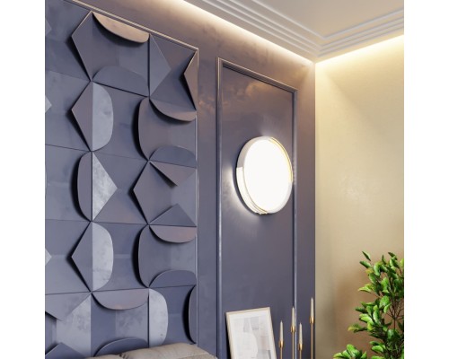 7612/ELN PALE SN 184 Светильник пластик/белый/золотистый LED 76Вт 3000/4000/6000K D490 IP43 CCT VELIO