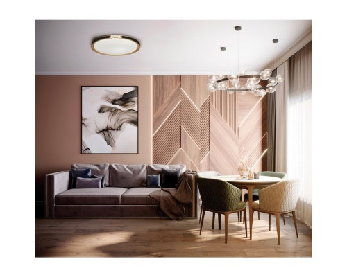 7667/DL COLOR SN 78 Светильник пластик/белый/черный/золотой LED 48Вт 4000К D405 IP43 FAVEMO BLACK