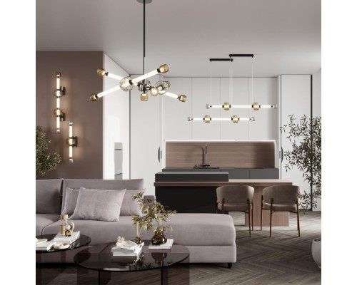 5427/40L L-VISION ODL_EX24 23 черный хром/белый/дымчатый/коньячный/металл/стекло/акрил Подвес LED 40W 3000K KLIFF