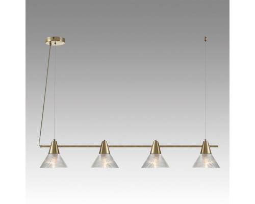 6596/4A MODERNI LN24 латунь титаниум/прозрачный, металл/стекло Подвес E27 4*60W 220V CORNE