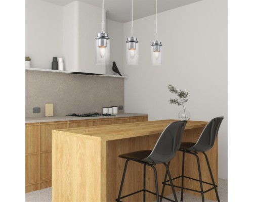 8102/3A COMFI LN25 хром/прозрачный металл/металл Подвес Е14 3*40W 220V ISHA