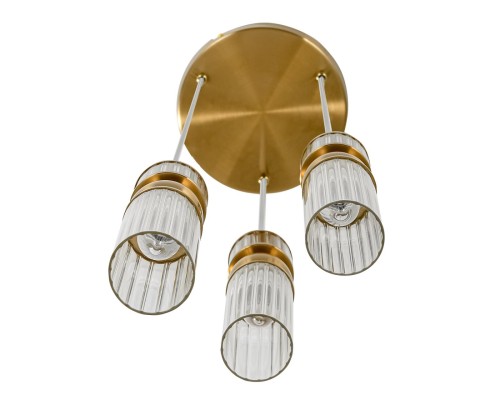 8276/3A MODERNI LN26 161 латунь/прозрачный, металл/стекло Подвес Е14 3*40W 220V DENVER