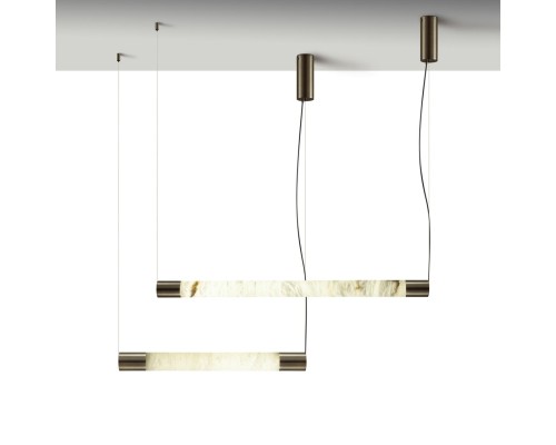 6686/25L L-VISION ODL24 125 Подвесной светильник темная брашированная латунь/металл/алебастр IP20 LED 40W 3000/4000 MARBELLA