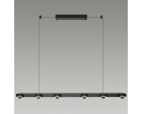 6631/64L HIGHTECH ODL24 155 металл/черный/акрил Подвесной линейный светильник IP20 LED 64W 1667Лм 3000K 220V с раздельным вкл. Верх/низ TURMAN