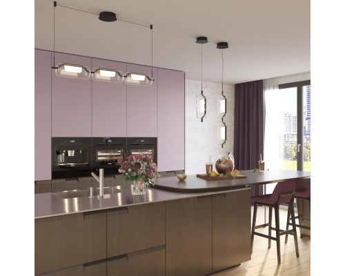 5003/30L L-VISION ODL23 329 черный матовый/прозрачный/стекло Люстра LED 30W 3000K KAVIA