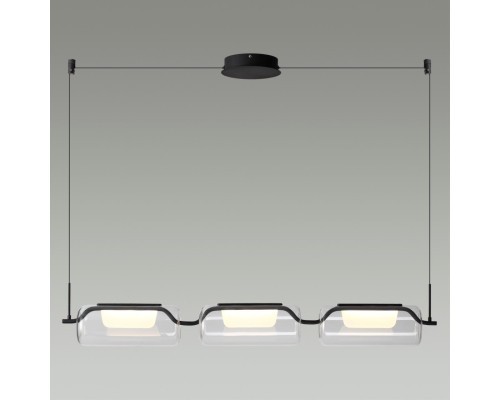 5003/30L L-VISION ODL23 329 черный матовый/прозрачный/стекло Люстра LED 30W 3000K KAVIA