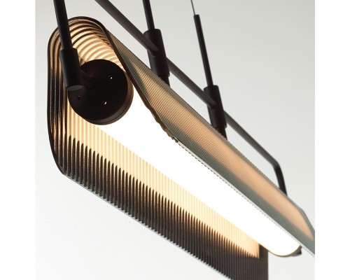 5056/35LA L-VISION ODL24 387 черный/дымчатый/металл/стекло/акрил Люстра LED 35W 3000К LINER