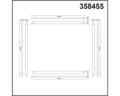 358455 SPOT NT20 116 белый Светодиодн. св-ник встраив. в Армстронг IP20 LED 4000К 48W 100-265V NELIO